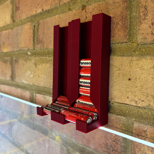 Wall Mounted Battery Holder for AA & AAA Batteries