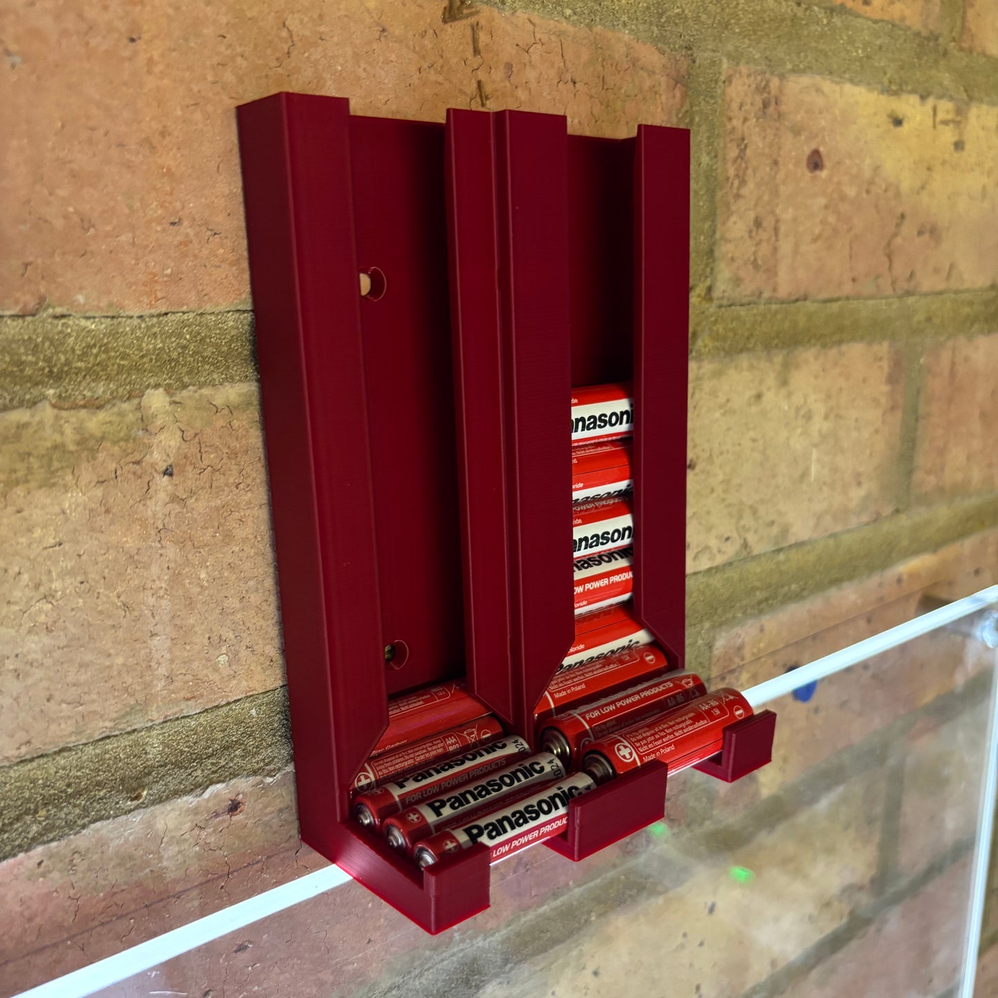 Wall Mounted Battery Holder for AA & AAA Batteries