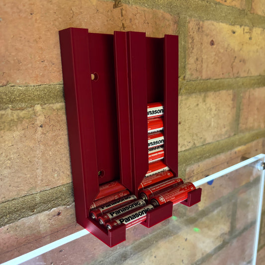 Wall Mounted Battery Holder for AA & AAA Batteries